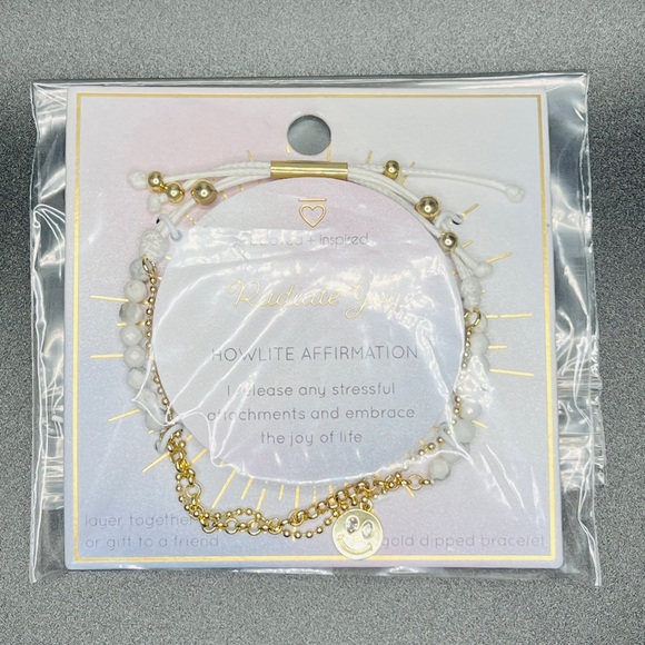 🚨3 for $15🚨 Howlite Affirmation Bracelet - Radiate Joy - Picture 3 of 5